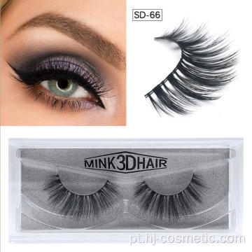 Black Cotton Stalk 3D Faux Mink Cílios Natural Longo 3D Cílios Falsos Falso Mink Lashes